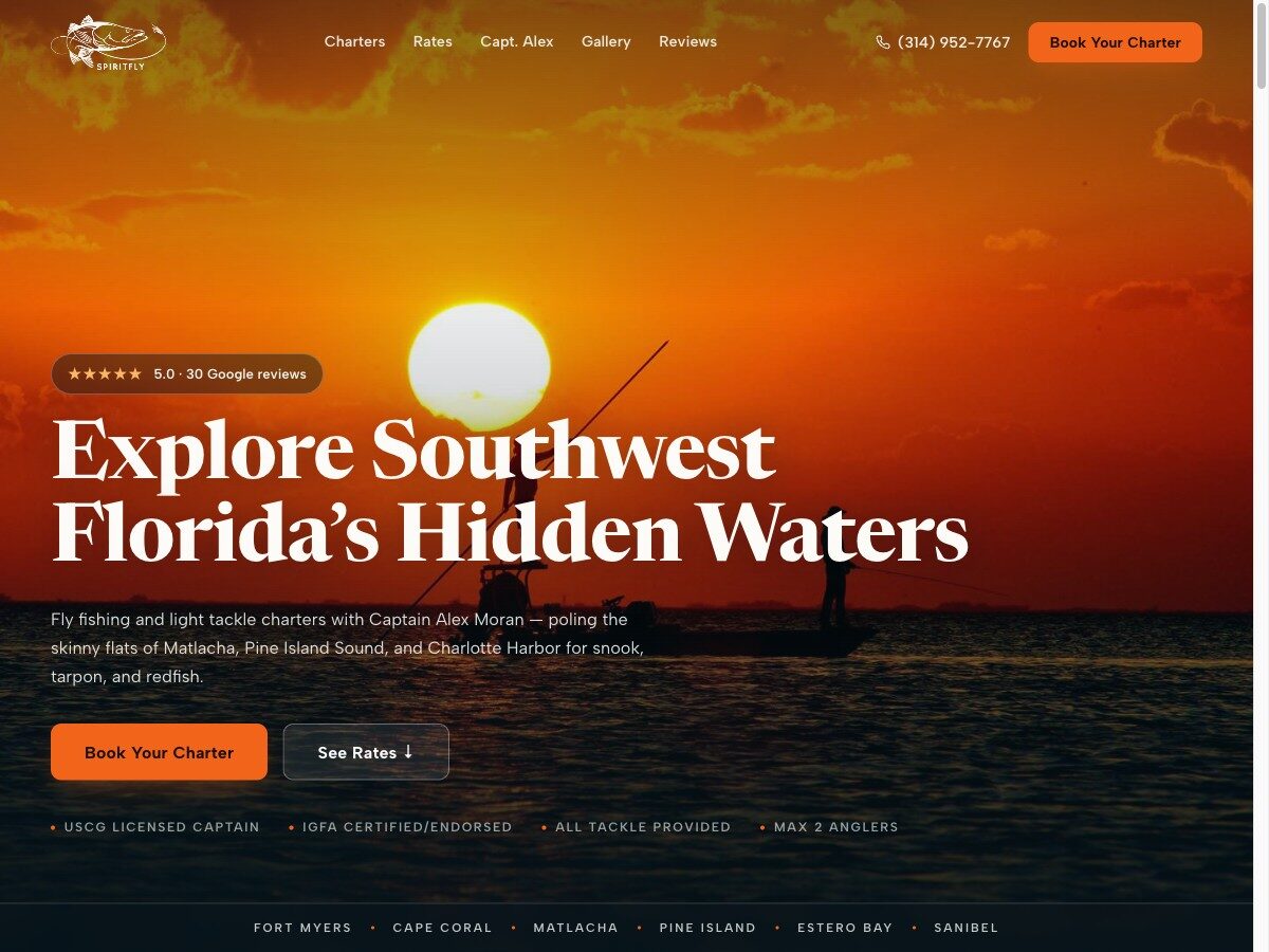Spirit Fly Charters spec site