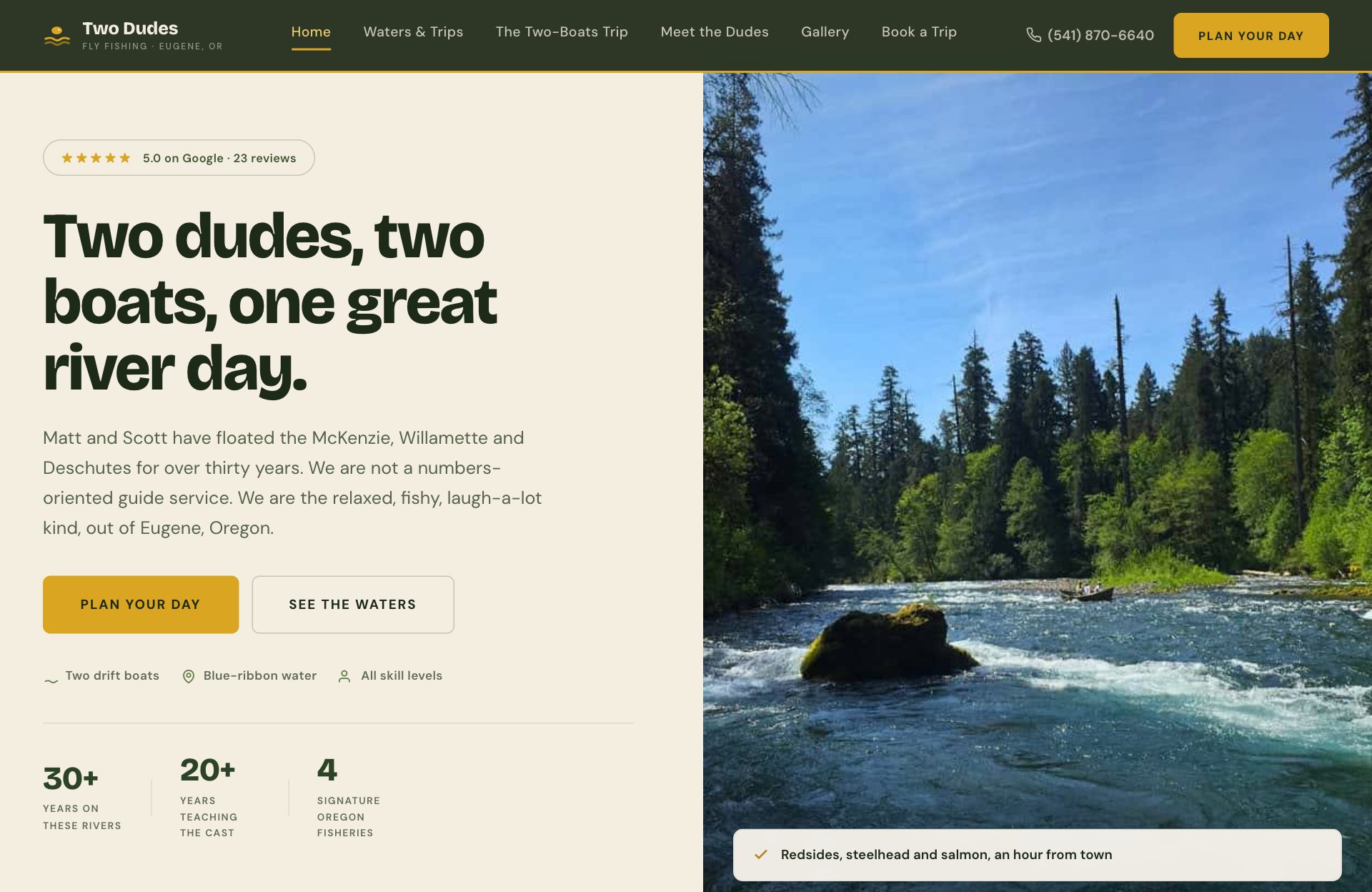 Two Dudes Fly Fishing spec site